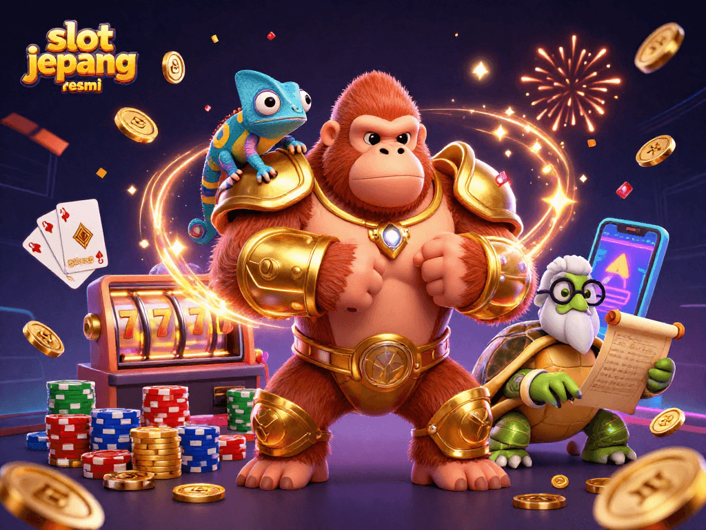 Experience thrilling gameplay with slot jepang resmi and vibrant casino elements in this 3D illustration.