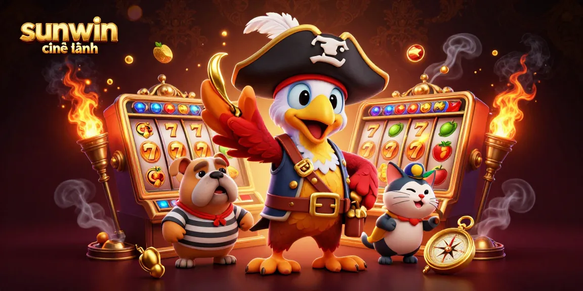 Spin the reels at sunwin chính hãng with colorful slots and dynamic characters in a vibrant casino scene.