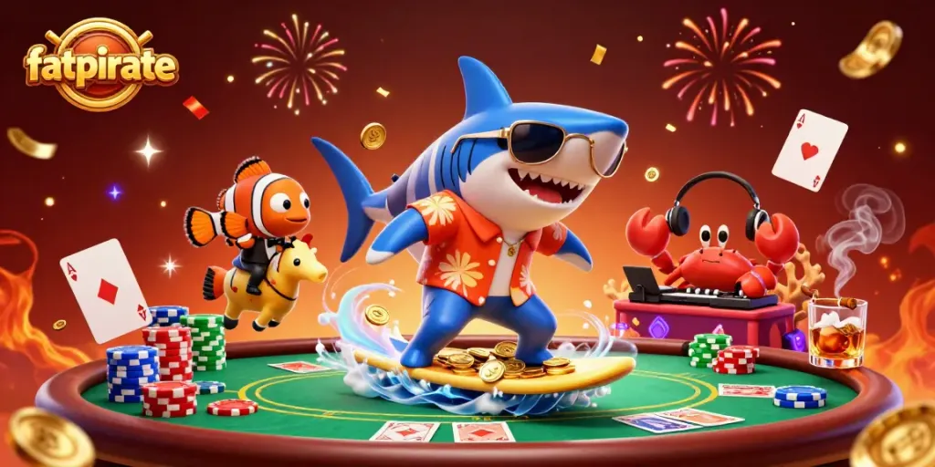 Experience the excitement at fatpirate with vibrant 3D characters and engaging casino elements!