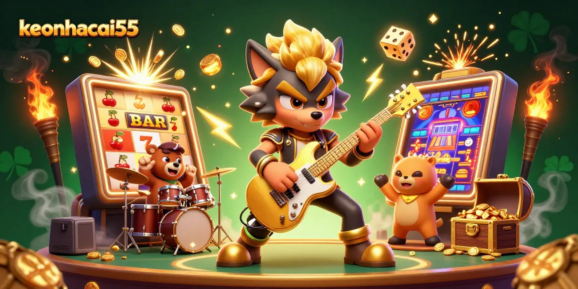 Watch the keonhacai55 action as golden jackpots explode in a vibrant casino scene.