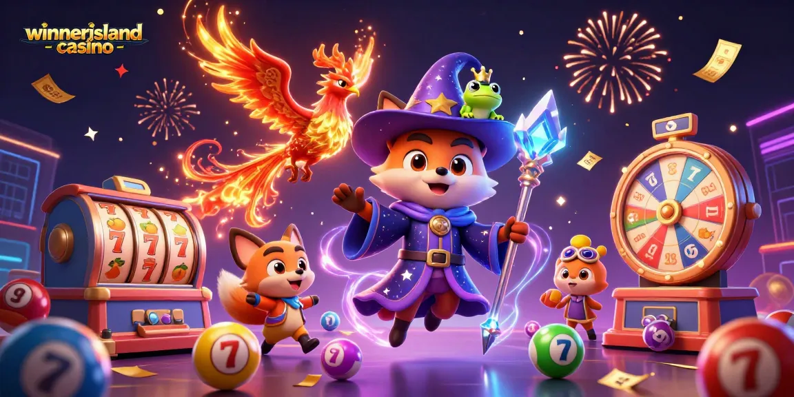 Experience big wins at winnerislandcasino with vibrant gaming action and stunning visuals in this fantasy 3D illustration.